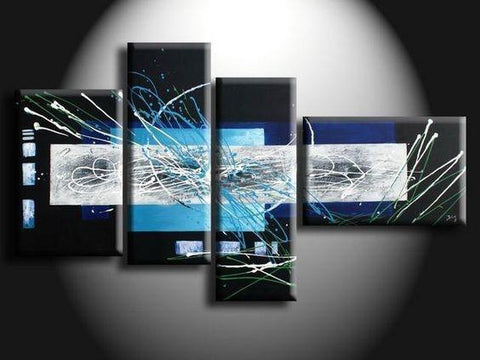 Living Room Wall Art, Black Abstract Wall Art, Modern Art, Contemporary Art, Abstract Painting, Canvas Painting-Silvia Home Craft