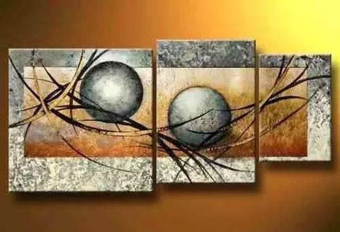 Abstract Painting, Flower Painting, Canvas Painting, Large Painting, Living Room Wall Art, 3 Piece Wall Art-Silvia Home Craft