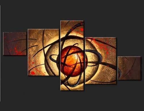 Extra Large Painting, Abstract Art Set, 5 Piece Abstract Painting, Living Room Wall Art, Huge Modern Art, Contemporary Artwork-Silvia Home Craft