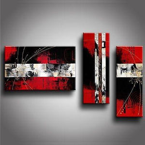 Contemporary Art, Abstract Modern Art, Bedroom Wall Art, Red Canvas Art, Canvas Painting-Silvia Home Craft