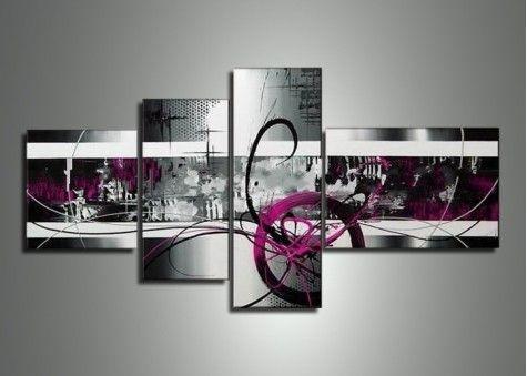 Extra Large Painting, Abstract Art, Living Room Wall Art, 4 Panel Modern Art, Contemporary Art-Silvia Home Craft