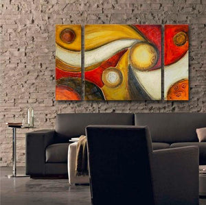 Canvas Paintings for Living Room, Modern Abstract Art, 3 Panel Wall Art Paintings, Large Oil Painting, Contemporary Abstract Art-Silvia Home Craft