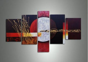 Large Art, Abstract Painting, Canvas Painting, Abstract Art, 5 Piece Wall Art, Canvas Art Painting, Ready to Hang-Silvia Home Craft