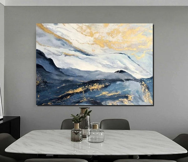 Contemporary Acrylic Art, Buy Large Paintings Online, Simple Modern Art, Large Wall Art Ideas, Large Painting for Dining Room-Silvia Home Craft