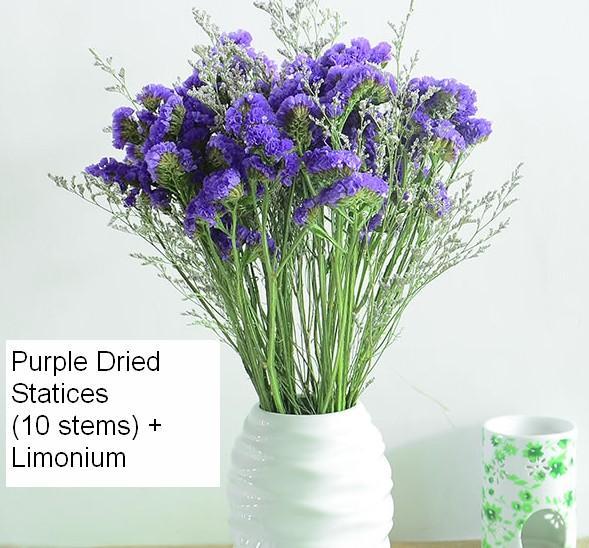A Bunch Dried Statices Flowers with Limoniums, Dried Flowers, Flower Bunches, Dried Floral-Silvia Home Craft