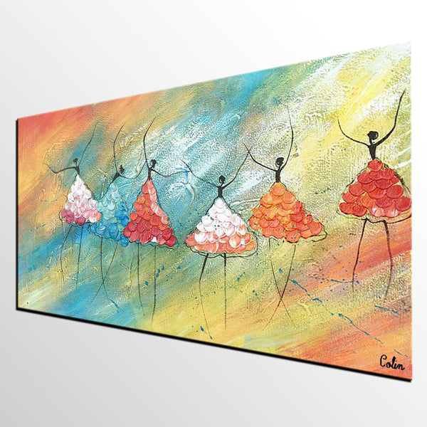Simple Abstract Paintings, Ballet Dancer Painting, Original Artwork, Bedroom Canvas Painting, Acrylic Canvas Painting, Custom Art-Silvia Home Craft