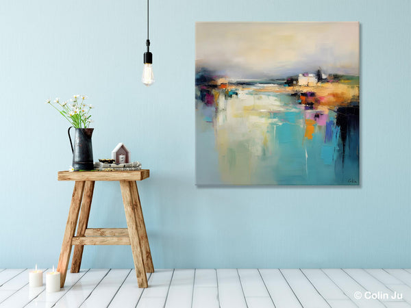 Abstract Landscape Painting on Canvas, Extra Large Original Artwork, Large Paintings for Bedroom, Oversized Contemporary Wall Art Paintings-Silvia Home Craft