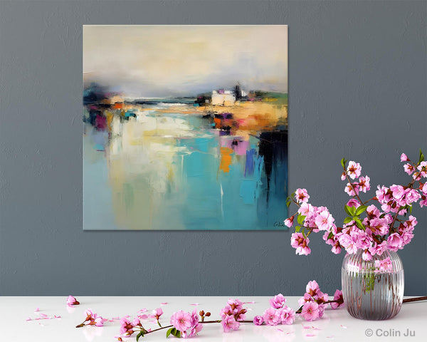 Abstract Landscape Painting on Canvas, Extra Large Original Artwork, Large Paintings for Bedroom, Oversized Contemporary Wall Art Paintings-Silvia Home Craft