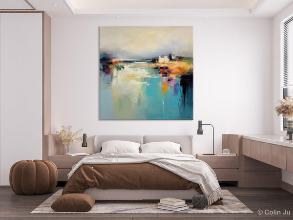 Abstract Landscape Painting on Canvas, Extra Large Original Artwork, Large Paintings for Bedroom, Oversized Contemporary Wall Art Paintings-Silvia Home Craft