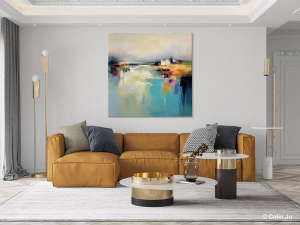 Abstract Landscape Painting on Canvas, Extra Large Original Artwork, Large Paintings for Bedroom, Oversized Contemporary Wall Art Paintings-Silvia Home Craft
