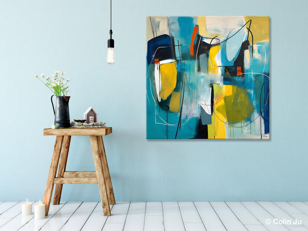 Acrylic Painting for Living Room, Contemporary Abstract Artwork, Extra Large Wall Art Paintings, Original Modern Artwork on Canvas-Silvia Home Craft