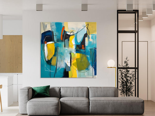 Acrylic Painting for Living Room, Contemporary Abstract Artwork, Extra Large Wall Art Paintings, Original Modern Artwork on Canvas-Silvia Home Craft