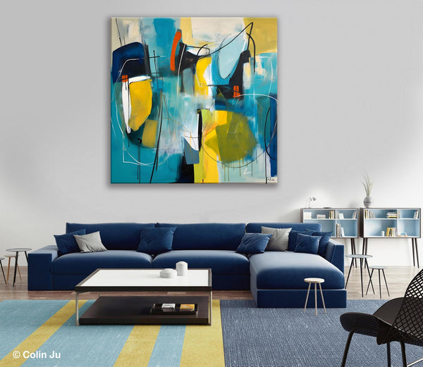 Acrylic Painting for Living Room, Contemporary Abstract Artwork, Extra Large Wall Art Paintings, Original Modern Artwork on Canvas-Silvia Home Craft
