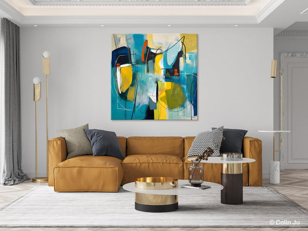 Acrylic Painting for Living Room, Contemporary Abstract Artwork, Extra Large Wall Art Paintings, Original Modern Artwork on Canvas-Silvia Home Craft