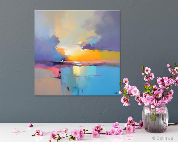 Original Modern Wall Art Painting, Abstract Landscape Paintings, Canvas Painting for Living Room, Oversized Contemporary Abstract Artwork-Silvia Home Craft