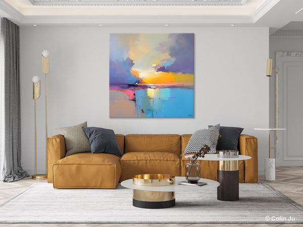 Original Modern Wall Art Painting, Abstract Landscape Paintings, Canvas Painting for Living Room, Oversized Contemporary Abstract Artwork-Silvia Home Craft