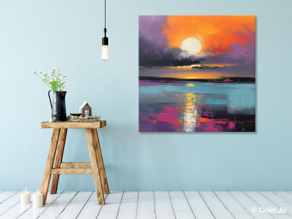 Abstract Landscape Artwork, Landscape Painting on Canvas, Hand Painted Canvas Art, Contemporary Wall Art Paintings, Extra Large Original Art-Silvia Home Craft