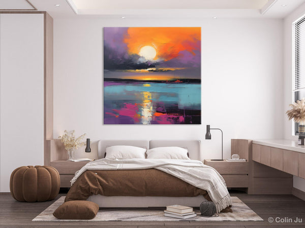 Abstract Landscape Artwork, Landscape Painting on Canvas, Hand Painted Canvas Art, Contemporary Wall Art Paintings, Extra Large Original Art-Silvia Home Craft