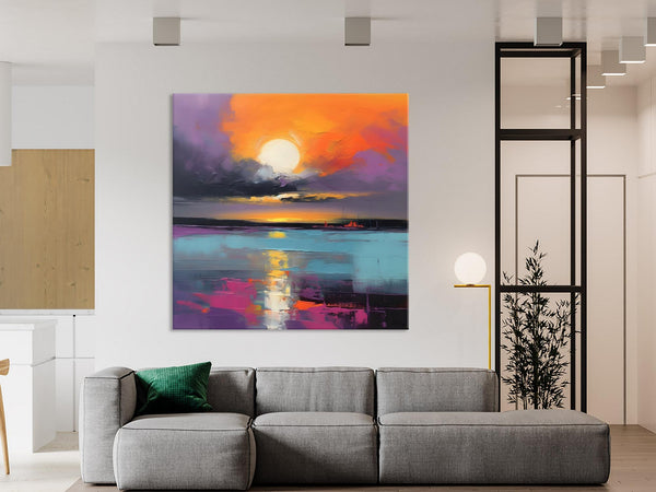 Abstract Landscape Artwork, Landscape Painting on Canvas, Hand Painted Canvas Art, Contemporary Wall Art Paintings, Extra Large Original Art-Silvia Home Craft