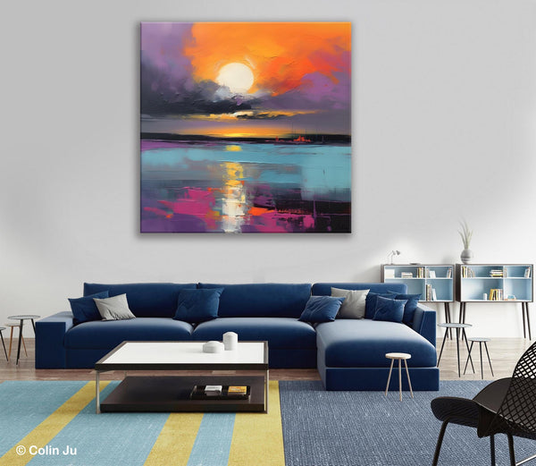 Abstract Landscape Artwork, Landscape Painting on Canvas, Hand Painted Canvas Art, Contemporary Wall Art Paintings, Extra Large Original Art-Silvia Home Craft