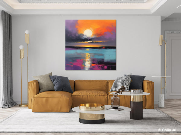 Abstract Landscape Artwork, Landscape Painting on Canvas, Hand Painted Canvas Art, Contemporary Wall Art Paintings, Extra Large Original Art-Silvia Home Craft