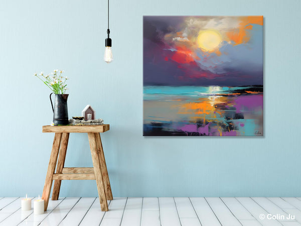 Abstract Landscape Paintings, Simple Wall Art Ideas, Original Landscape Abstract Painting, Large Landscape Canvas Paintings, Buy Art Online-Silvia Home Craft