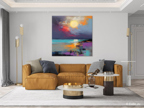 Abstract Landscape Paintings, Simple Wall Art Ideas, Original Landscape Abstract Painting, Large Landscape Canvas Paintings, Buy Art Online-Silvia Home Craft