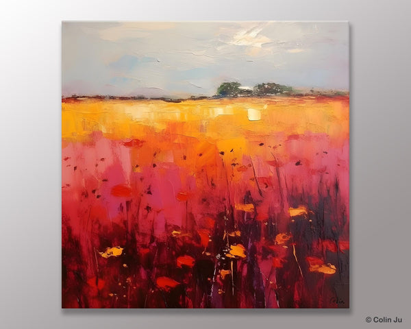 Contemporary Wall Art Paintings, Large Acrylic Paintings on Canvas, Abstract Landscape Paintings for Living Room, Landscape Canvas Art-Silvia Home Craft