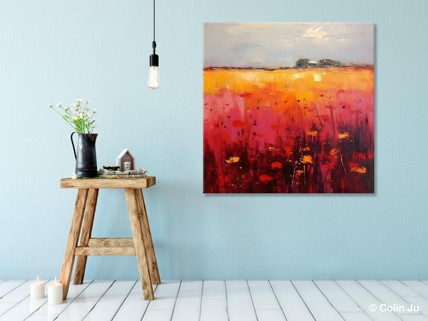 Contemporary Wall Art Paintings, Large Acrylic Paintings on Canvas, Abstract Landscape Paintings for Living Room, Landscape Canvas Art-Silvia Home Craft