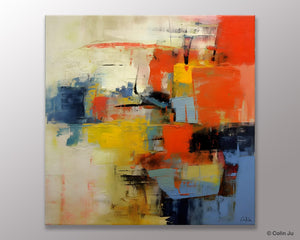 Abstract Wall Paintings, Contemporary Wall Art Paintings, Extra Large Paintings for Dining Room, Hand Painted Canvas Art, Original Artowrk-Silvia Home Craft