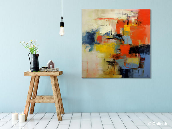 Abstract Wall Paintings, Contemporary Wall Art Paintings, Extra Large Paintings for Dining Room, Hand Painted Canvas Art, Original Artowrk-Silvia Home Craft