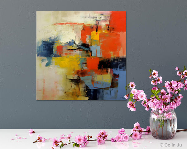 Abstract Wall Paintings, Contemporary Wall Art Paintings, Extra Large Paintings for Dining Room, Hand Painted Canvas Art, Original Artowrk-Silvia Home Craft