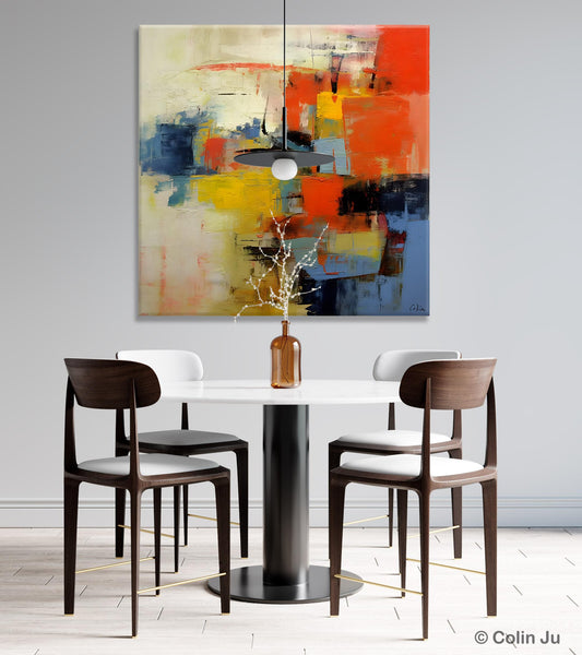 Abstract Wall Paintings, Contemporary Wall Art Paintings, Extra Large Paintings for Dining Room, Hand Painted Canvas Art, Original Artowrk-Silvia Home Craft
