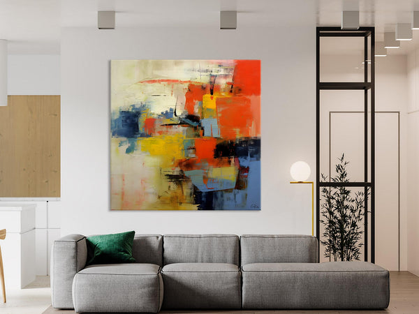 Abstract Wall Paintings, Contemporary Wall Art Paintings, Extra Large Paintings for Dining Room, Hand Painted Canvas Art, Original Artowrk-Silvia Home Craft