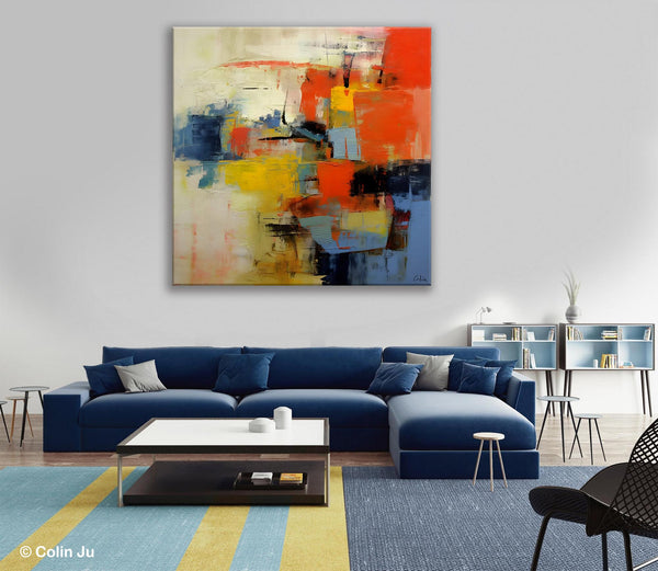 Abstract Wall Paintings, Contemporary Wall Art Paintings, Extra Large Paintings for Dining Room, Hand Painted Canvas Art, Original Artowrk-Silvia Home Craft