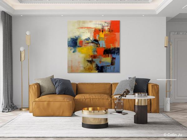 Abstract Wall Paintings, Contemporary Wall Art Paintings, Extra Large Paintings for Dining Room, Hand Painted Canvas Art, Original Artowrk-Silvia Home Craft