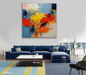 Abstract Canvas Art for Living Room, Extra Large Abstract Paintings for Dining Room, Original Modern Acrylic Art, Modern Canvas Paintings-Silvia Home Craft