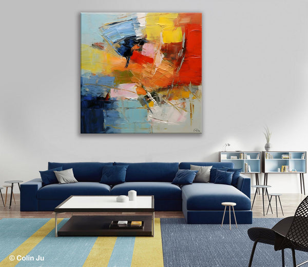 Oversized Canvas Paintings, Huge Wall Art Ideas for Living Room, Contemporary Acrylic Art, Original Abstract Art, Hand Painted Canvas Art-Silvia Home Craft