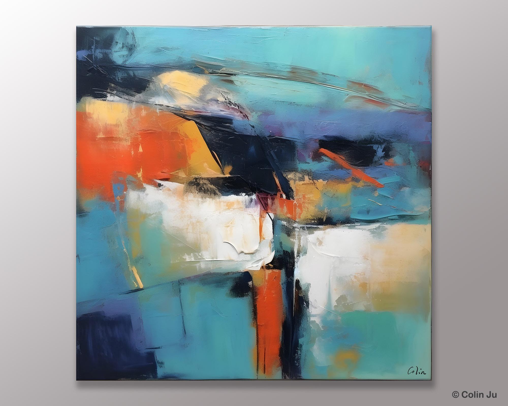 Modern Wall Art Paintings, Canvas Paintings for Bedroom, Buy Wall Art Online, Contemporary Acrylic Painting on Canvas, Large Original Art-Silvia Home Craft