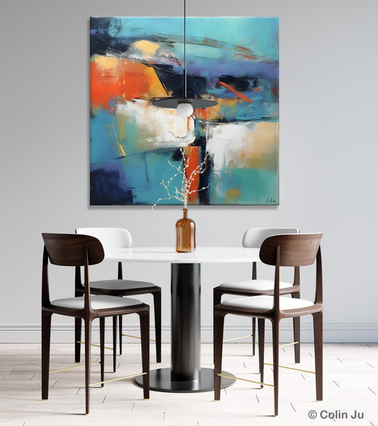 Modern Wall Art Paintings, Canvas Paintings for Bedroom, Buy Wall Art Online, Contemporary Acrylic Painting on Canvas, Large Original Art-Silvia Home Craft