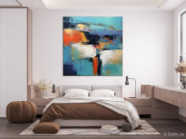 Modern Wall Art Paintings, Canvas Paintings for Bedroom, Buy Wall Art Online, Contemporary Acrylic Painting on Canvas, Large Original Art-Silvia Home Craft