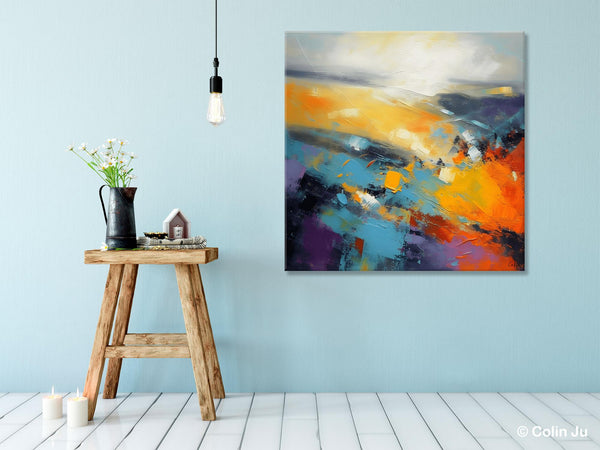 Acrylic Painting for Living Room, Heavy Texture Painting, Contemporary Abstract Artwork, Oversized Wall Art Paintings, Original Modern Paintings on Canvas-Silvia Home Craft