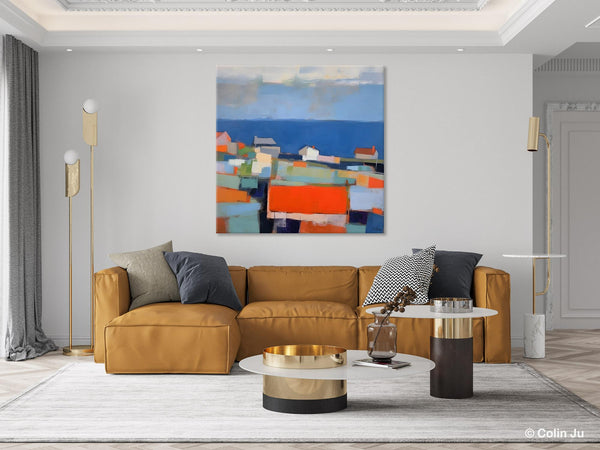 Large Art Painting for Living Room, Original Landscape Canvas Art, Oversized Landscape Wall Art Paintings, Contemporary Acrylic Painting on Canvas-Silvia Home Craft