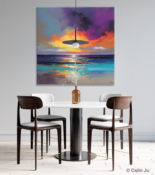 Contemporary Acrylic Painting on Canvas, Large Art Painting for Living Room, Original Landscape Canvas Art, Oversized Landscape Wall Art Paintings-Silvia Home Craft