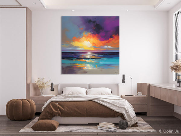 Contemporary Acrylic Painting on Canvas, Large Art Painting for Living Room, Original Landscape Canvas Art, Oversized Landscape Wall Art Paintings-Silvia Home Craft