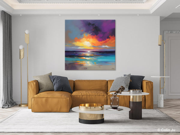 Contemporary Acrylic Painting on Canvas, Large Art Painting for Living Room, Original Landscape Canvas Art, Oversized Landscape Wall Art Paintings-Silvia Home Craft