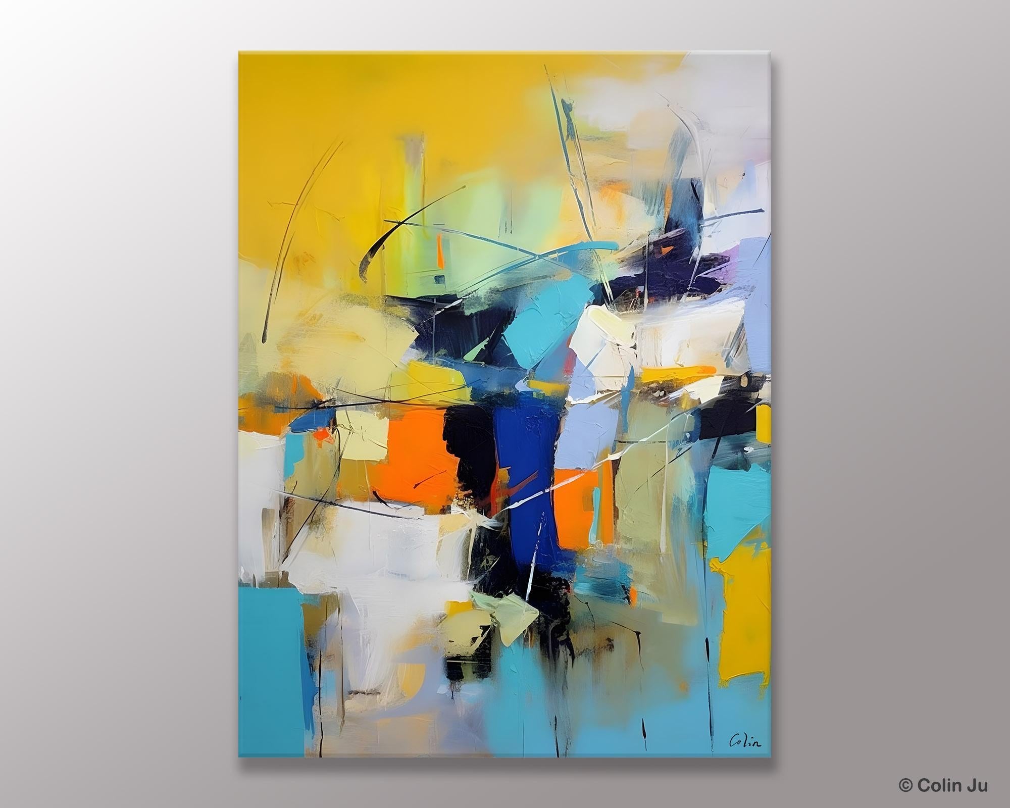 Contemporary Abstract Art, Bedroom Canvas Art Ideas, Large Painting for Sale, Buy Large Paintings Online, Original Modern Abstract Art-Silvia Home Craft