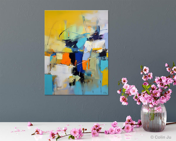 Contemporary Abstract Art, Bedroom Canvas Art Ideas, Large Painting for Sale, Buy Large Paintings Online, Original Modern Abstract Art-Silvia Home Craft
