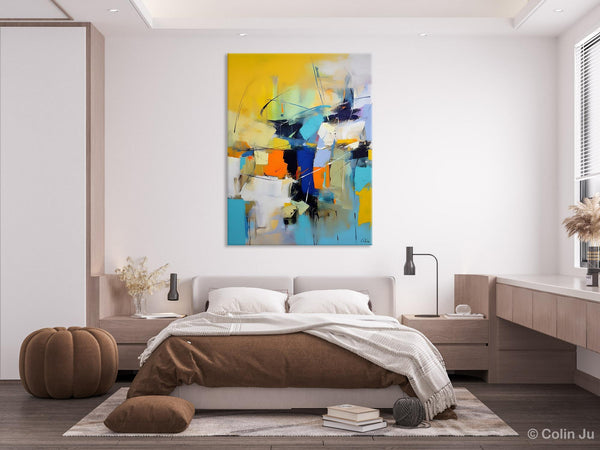 Contemporary Abstract Art, Bedroom Canvas Art Ideas, Large Painting for Sale, Buy Large Paintings Online, Original Modern Abstract Art-Silvia Home Craft