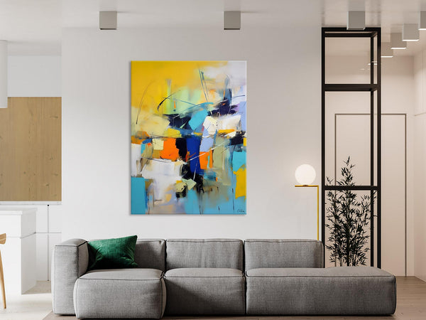 Contemporary Abstract Art, Bedroom Canvas Art Ideas, Large Painting for Sale, Buy Large Paintings Online, Original Modern Abstract Art-Silvia Home Craft